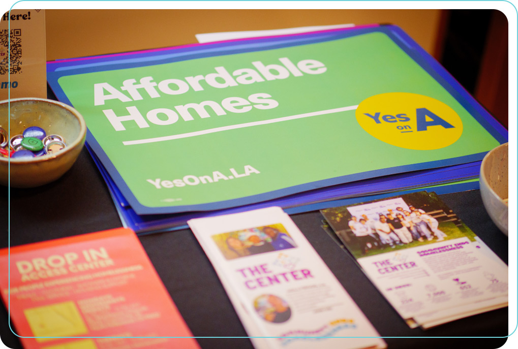 Affordable Housing signage for YesOnA LA